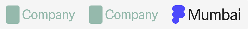 Partner strip example: two placeholder company logos alongside the chapter logo